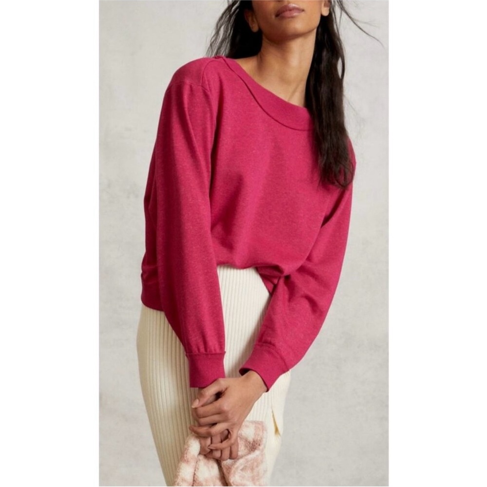 Pilcro Ryanne Open Back Sweatshirt‎ Magenta Pink by Anthropologie Size XL - Picture 8 of 8